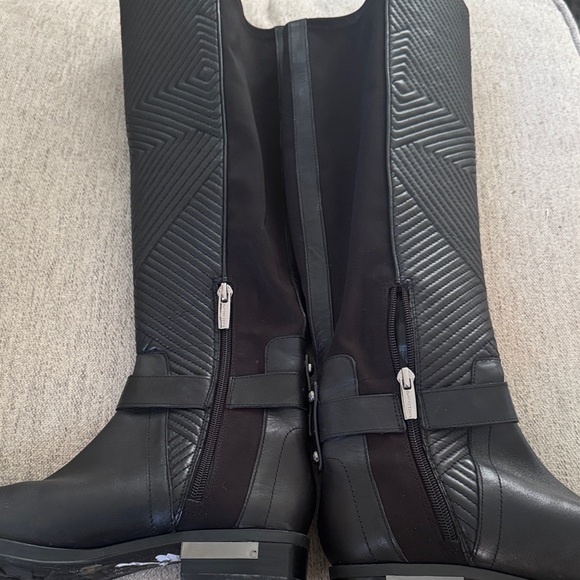 Vince Camuto Leather Pordalia Black Over the Knee Boots - Picture 8 of 9